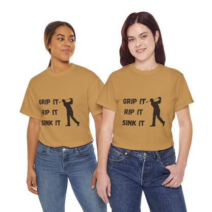 Unisex Heavy Cotton Tee - Grip It, Rip It, Sink It Man