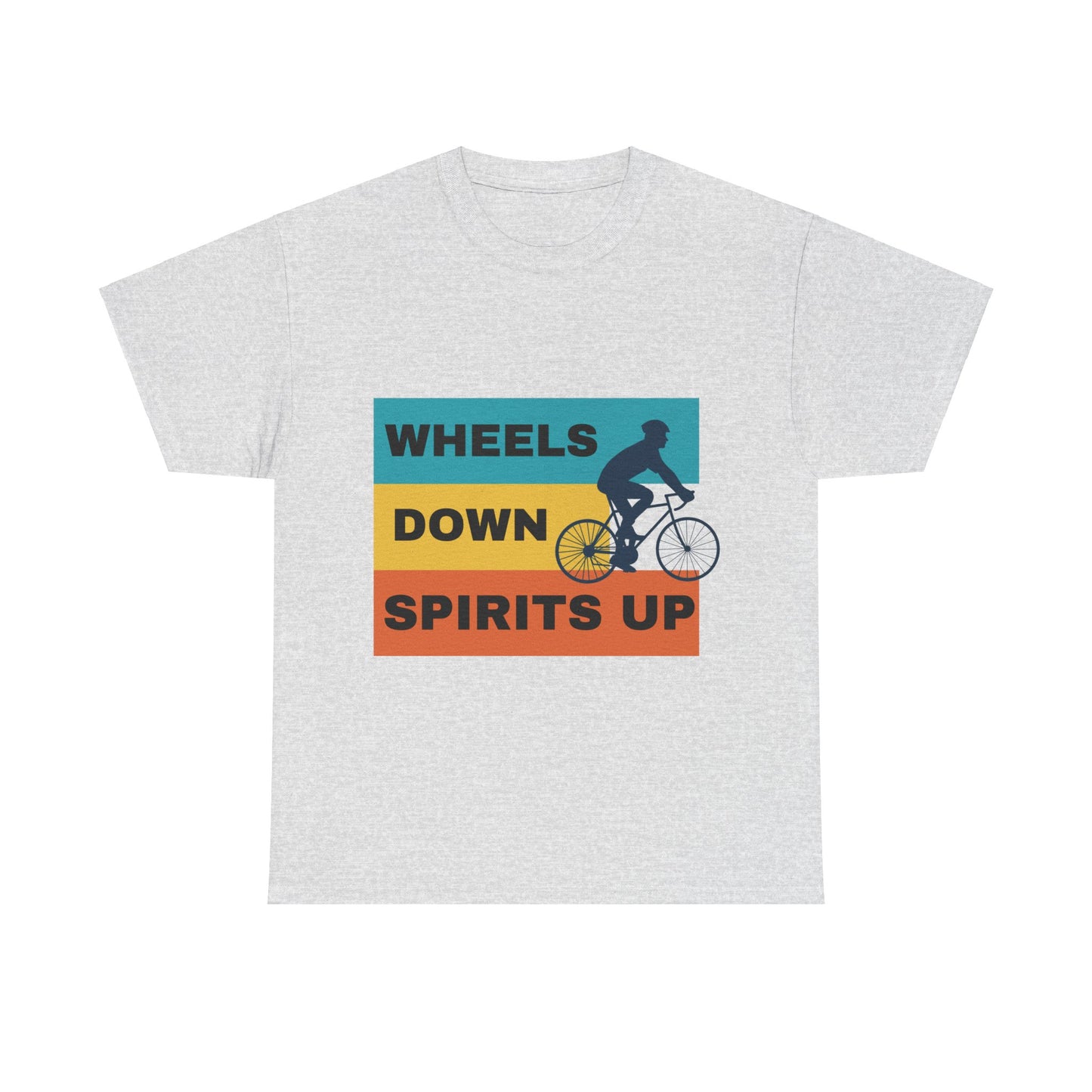 Unisex Heavy Cotton Tee - Wheels Down, Spirits Up