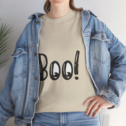 Unisex Heavy Cotton Tee - Boo Black Print