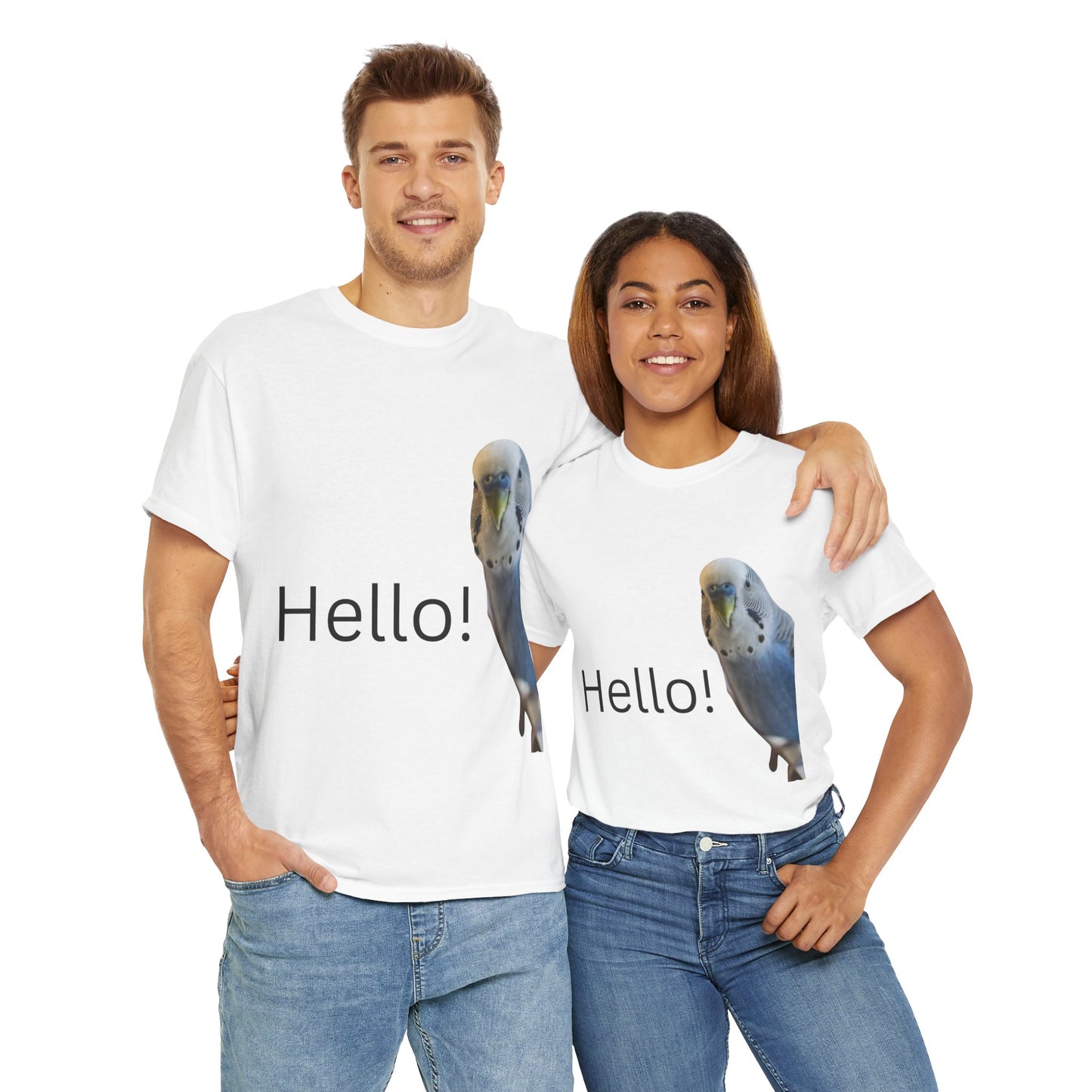 Budgie Hello Cotton T-Shirt