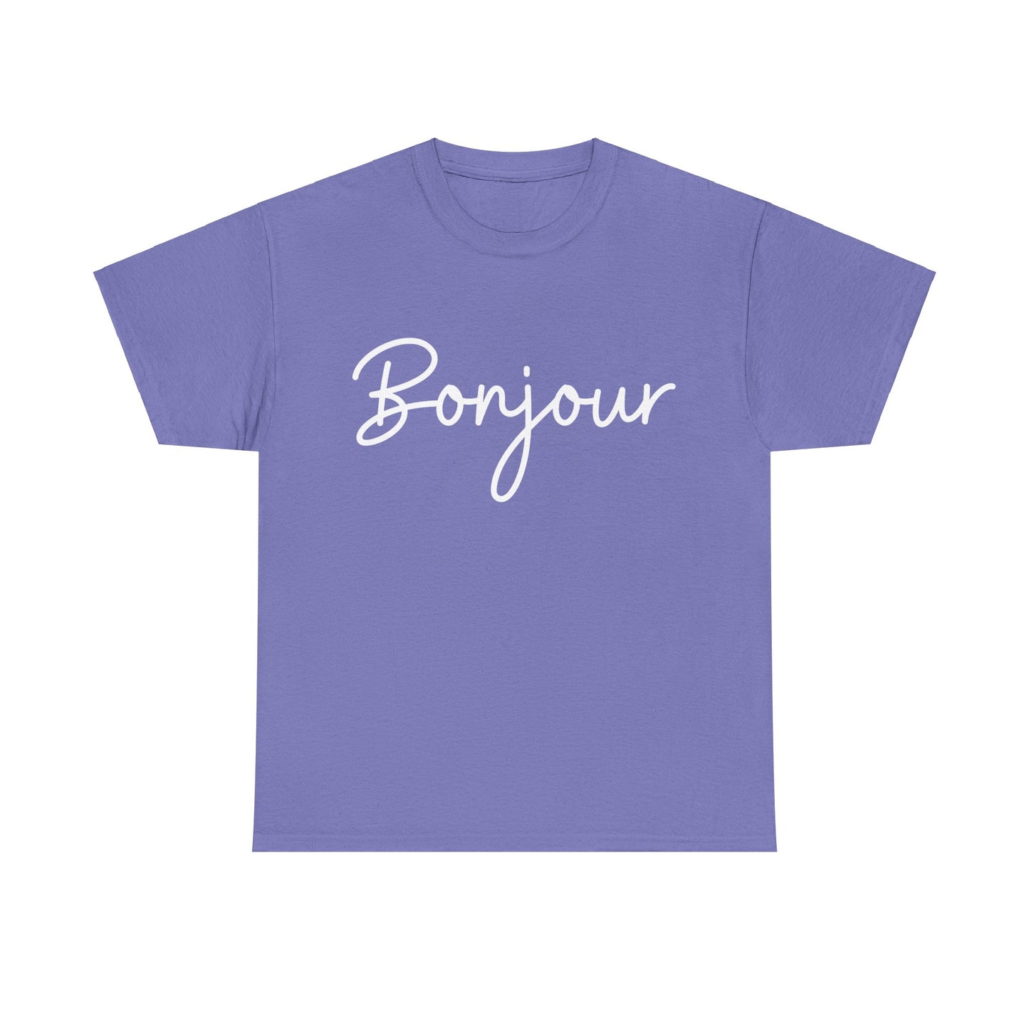 "Bonjour" & "Au Revoir" (French Greetings) Unisex Heavy Cotton Tee