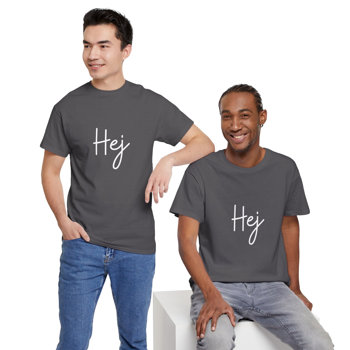 "Hej" & "Farvel" (Danish Greetings) Unisex Heavy Cotton Tee