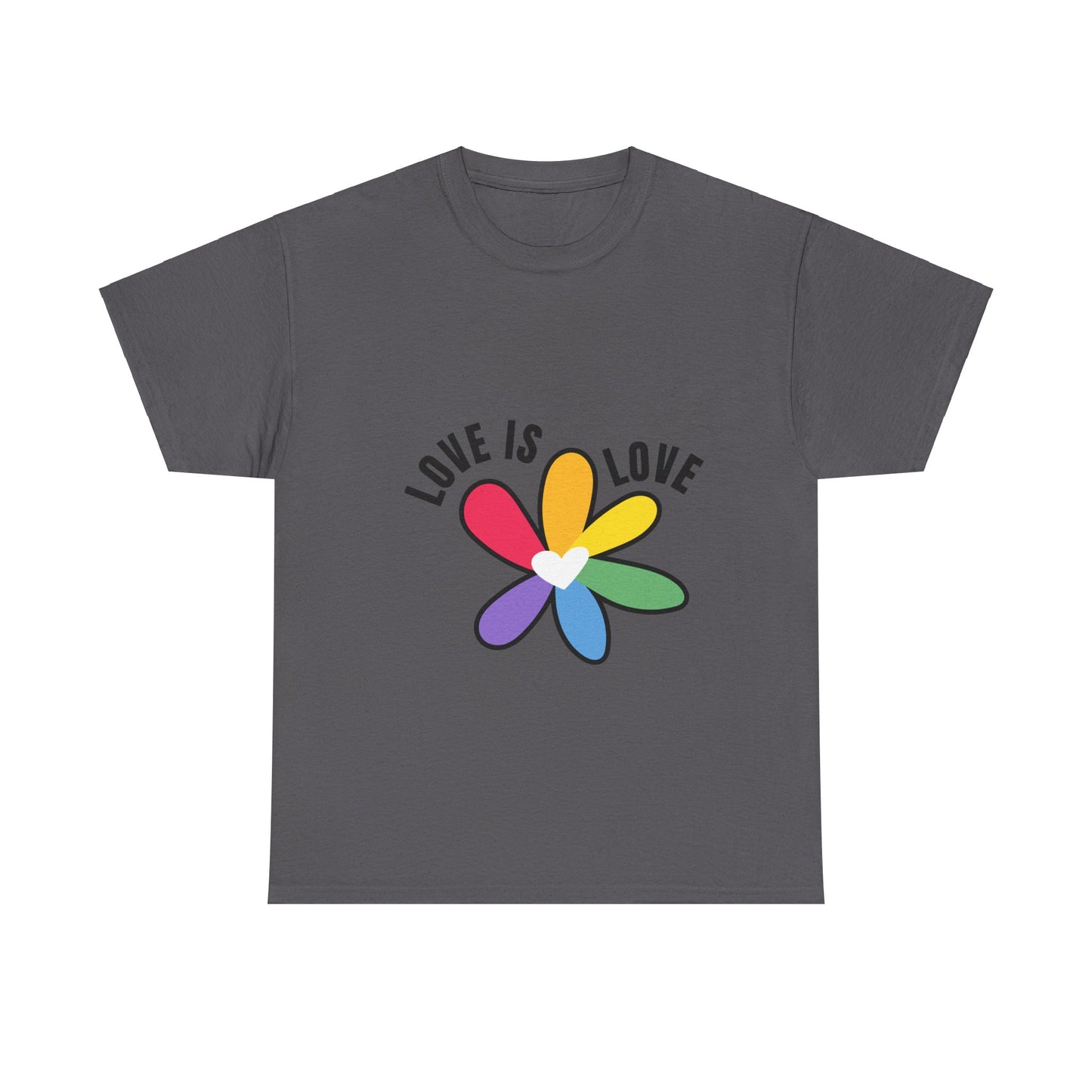 Unisex Heavy Cotton Tee - Rainbow Flower