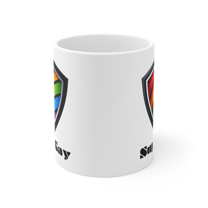 Super Gay Super Hero Badge Mug