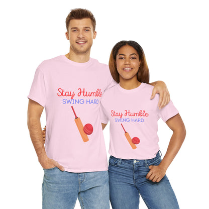 Unisex Heavy Cotton Tee - Stay Humble, Swing Hard