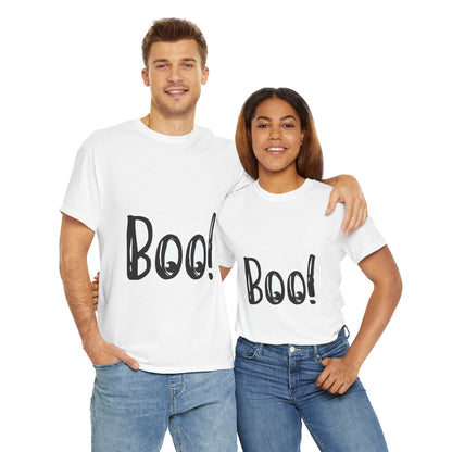 Unisex Heavy Cotton Tee - Boo Black Print