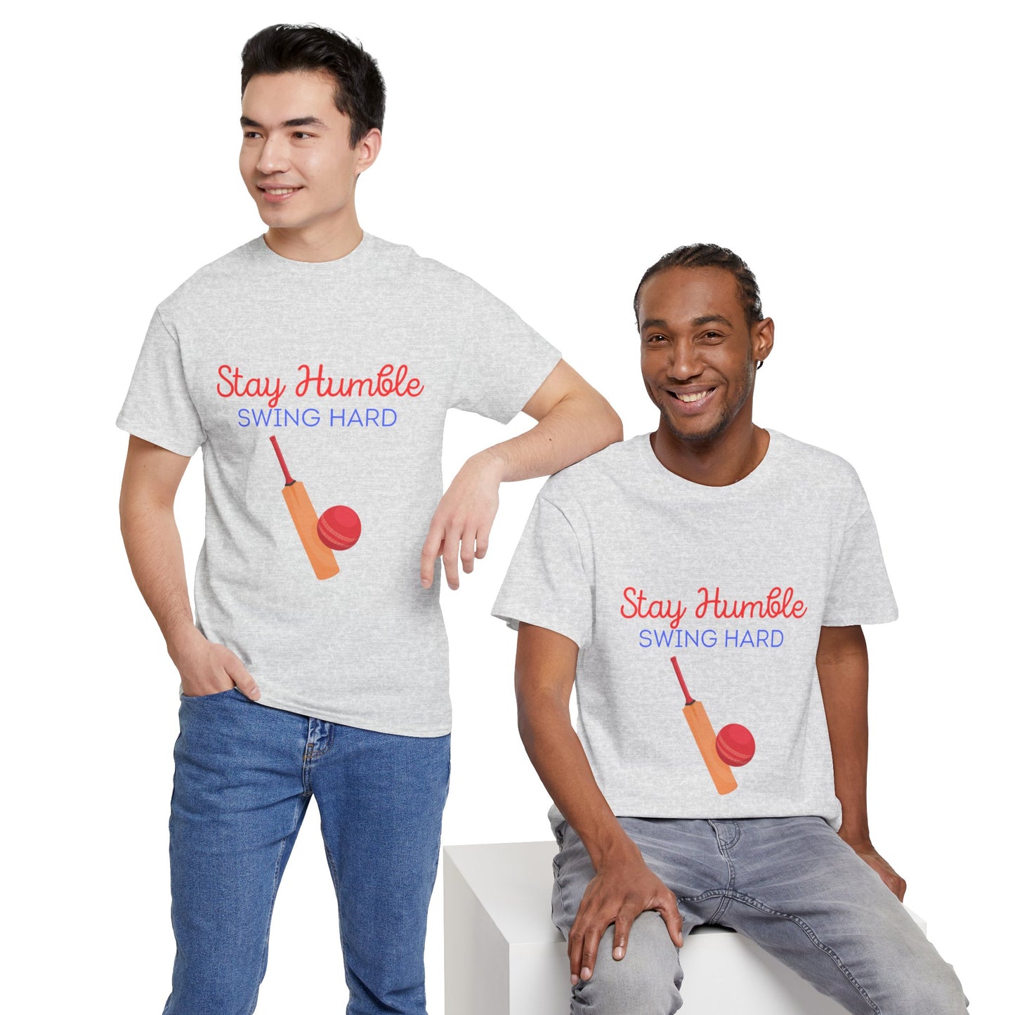 Unisex Heavy Cotton Tee - Stay Humble, Swing Hard