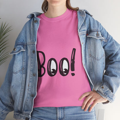 Unisex Heavy Cotton Tee - Boo Black Print