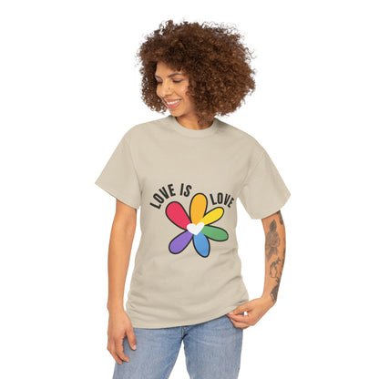 Unisex Heavy Cotton Tee - Rainbow Flower