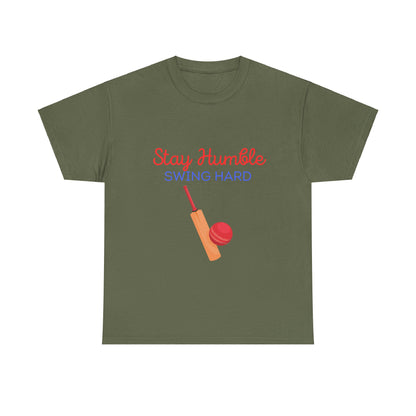 Unisex Heavy Cotton Tee - Stay Humble, Swing Hard