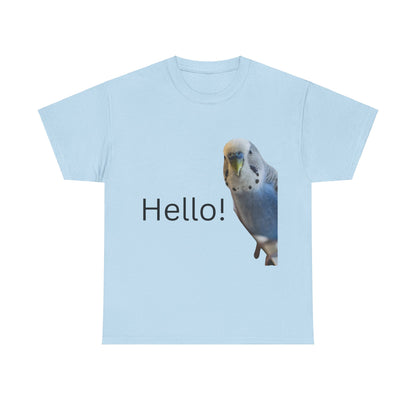 Hello Budgie T-shirt for Budgie lovers and bird enthusiasts.