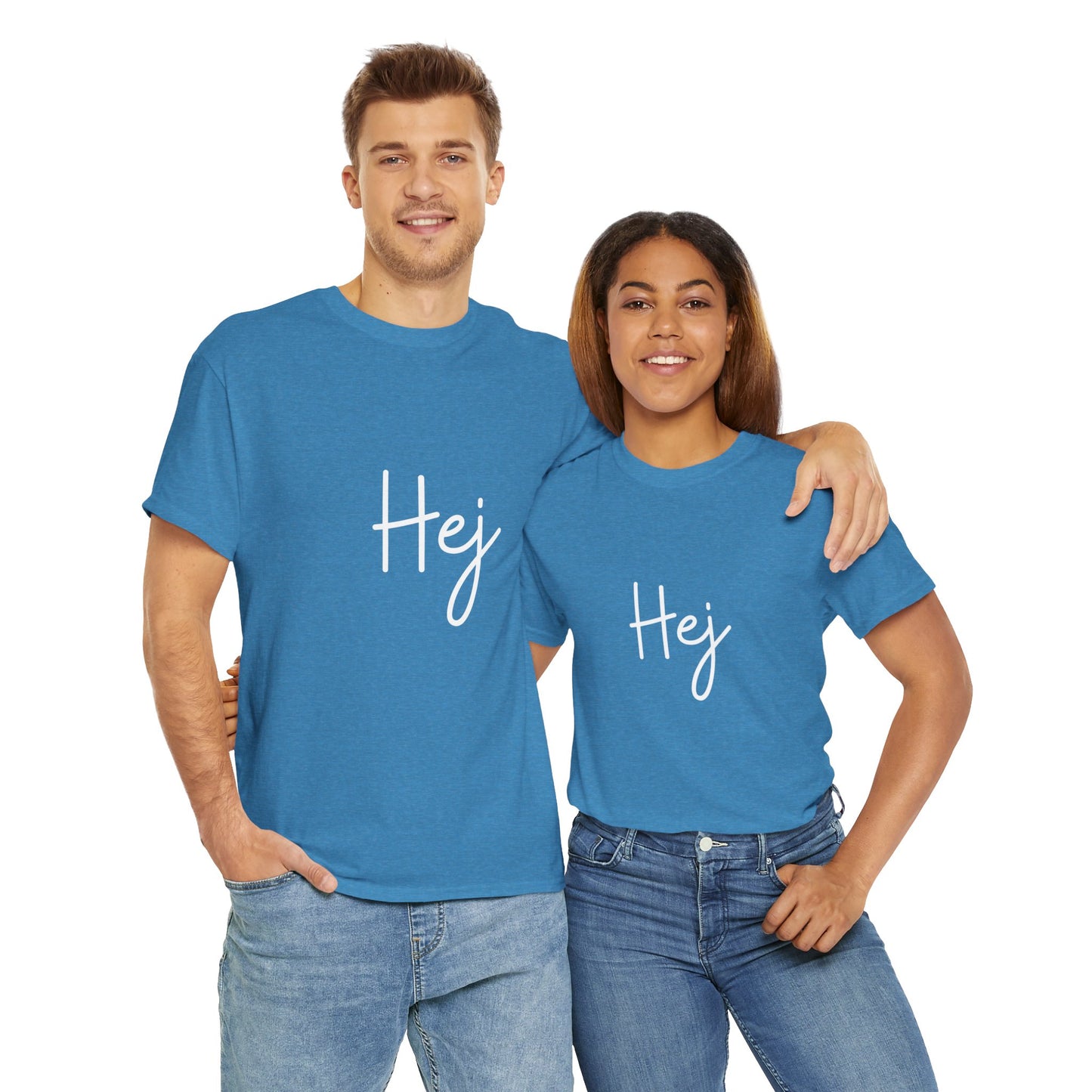 "Hej" & "Farvel" (Danish Greetings) Unisex Heavy Cotton Tee