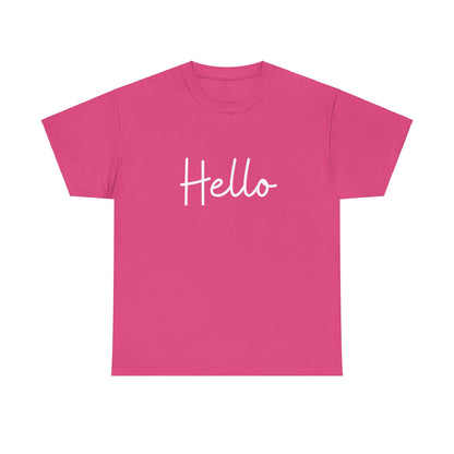 "Hello" (English Greeting) Unisex Heavy Cotton Tee