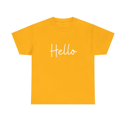 "Hello" (English Greeting) Unisex Heavy Cotton Tee