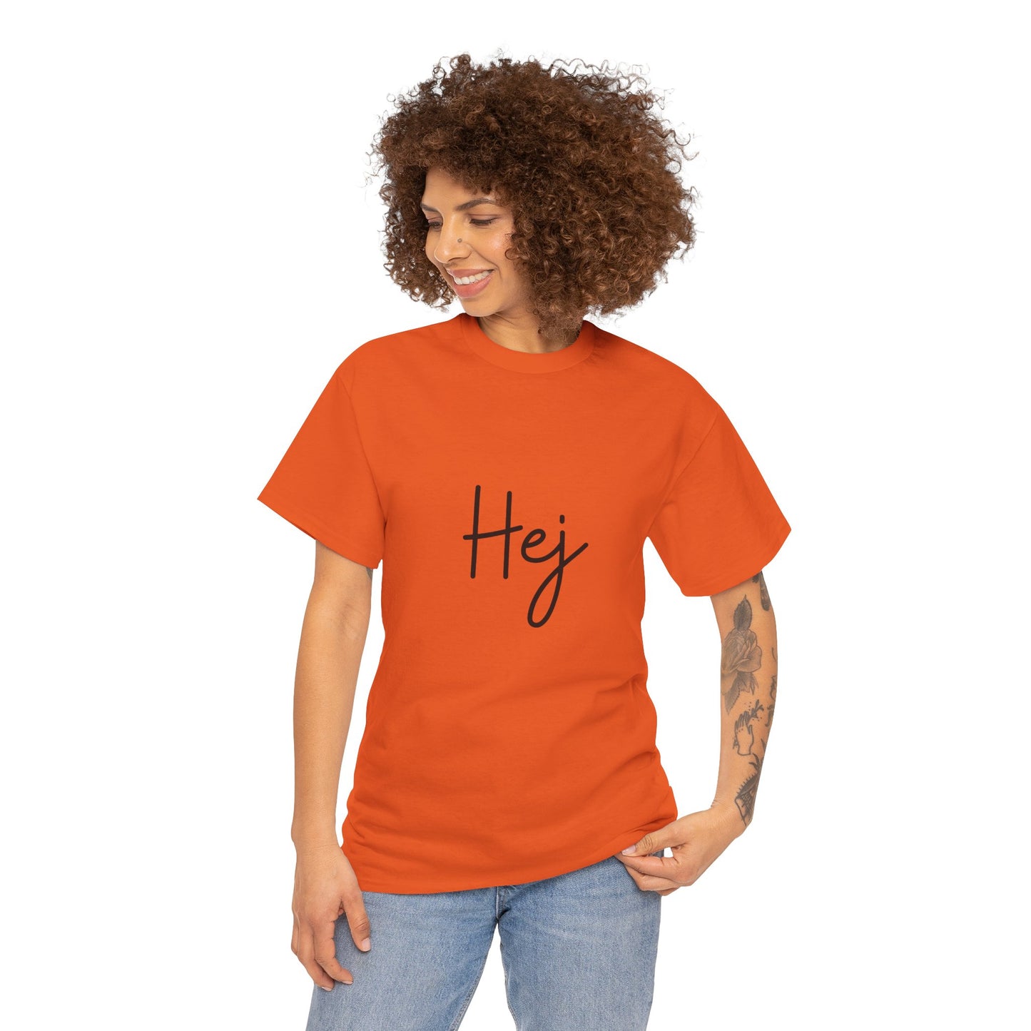 "Hej" (Danish Greeting) Unisex Heavy Cotton Tee