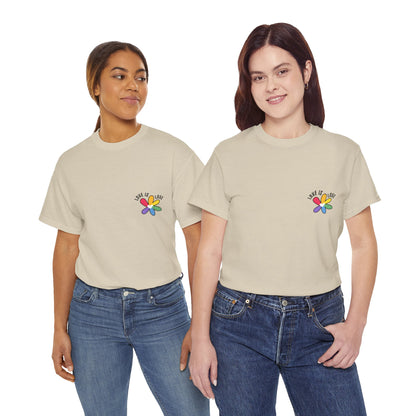 Unisex Heavy Cotton Tee - Rainbow Flower Mini