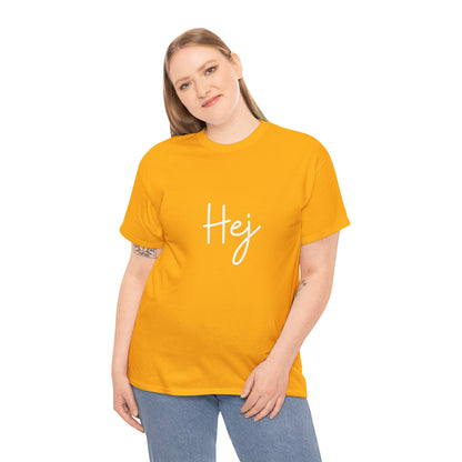 "Hej" & "Farvel" (Danish Greetings) Unisex Heavy Cotton Tee