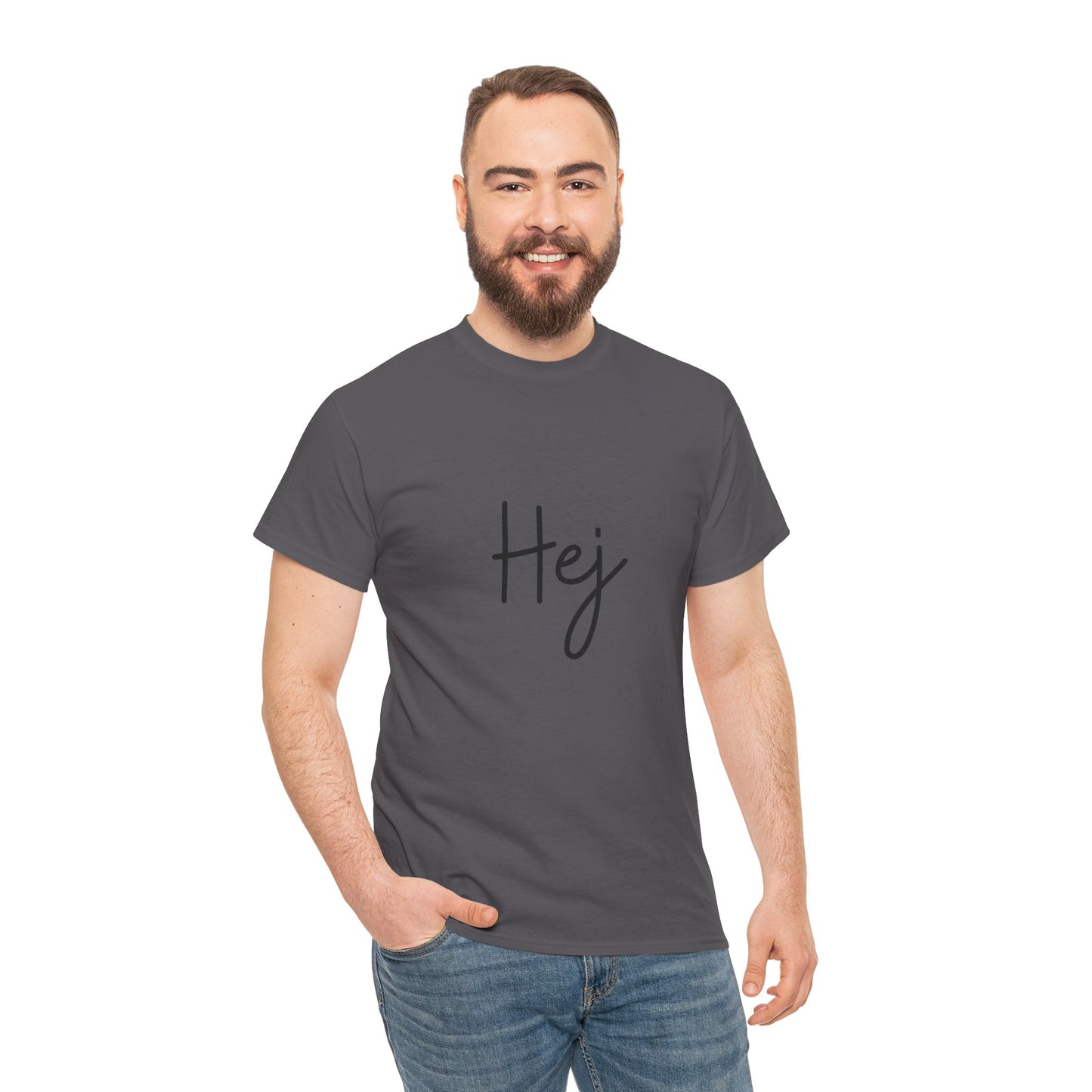 "Hej" (Danish Greeting) Unisex Heavy Cotton Tee