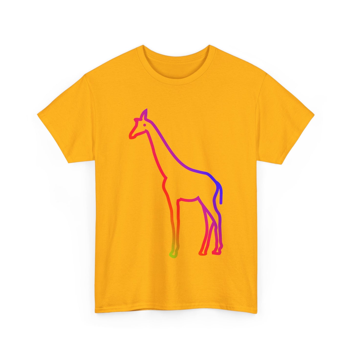 vibrant animal lover t-shirt with colourful rainbow giraffe outline. Great for as a gift. Great for wildlife adventures.