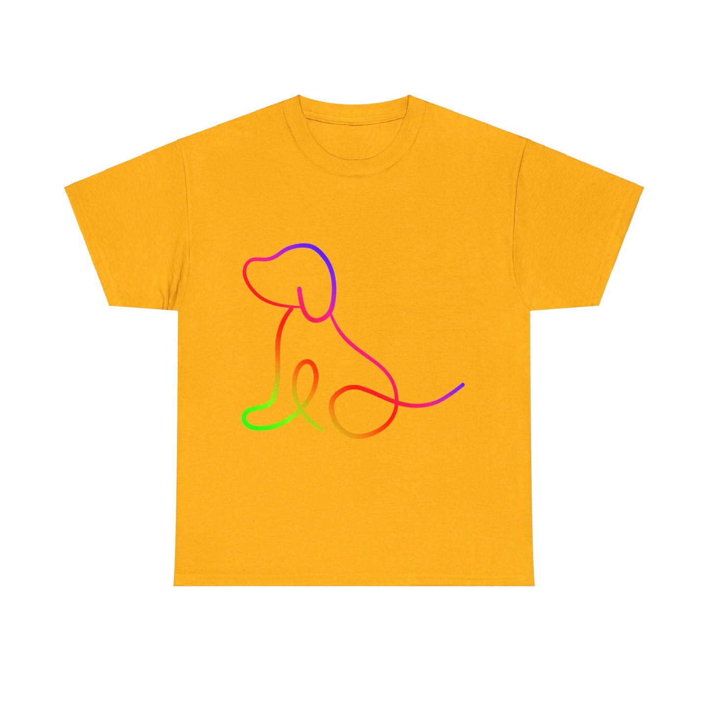 vibrant animal lover t-shirt with colourful rainbow dog outline. Great for as a gift. Great for wildlife adventures.