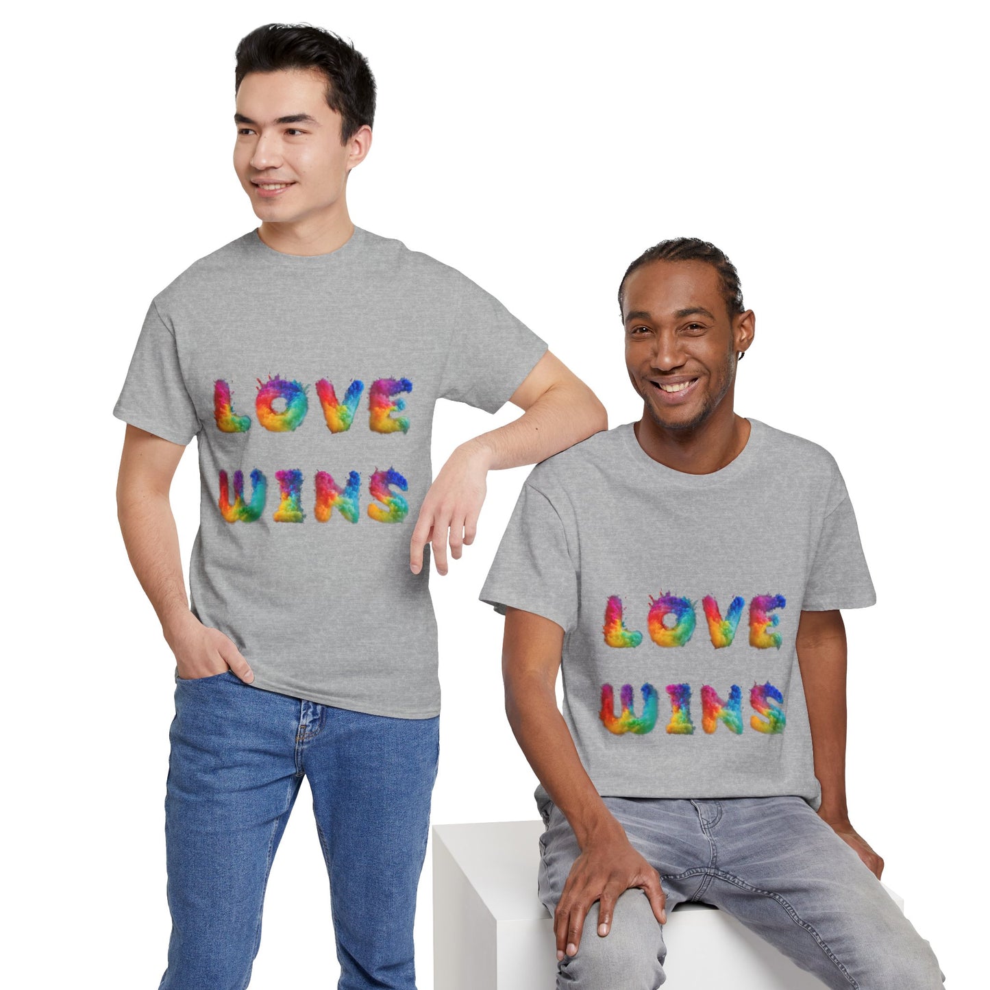 Unisex Heavy Cotton Tee - Love Wins Burst