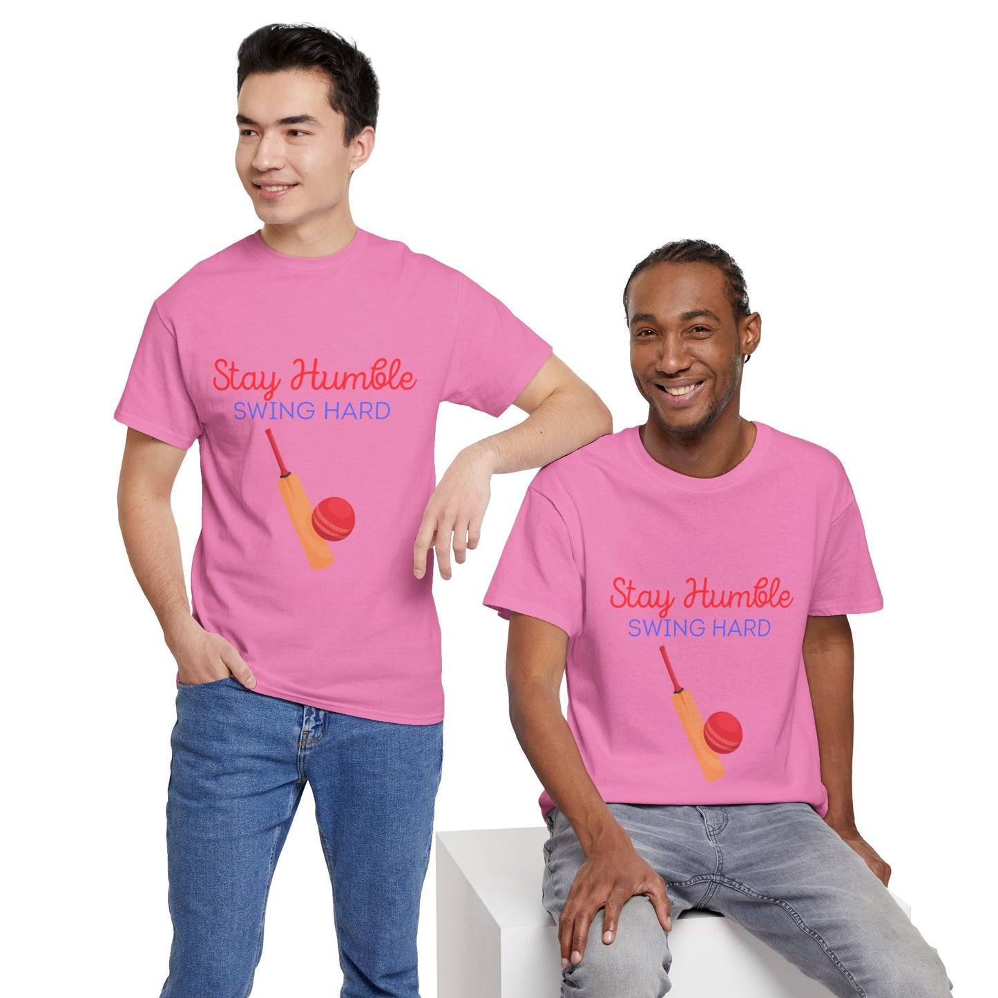 Unisex Heavy Cotton Tee - Stay Humble, Swing Hard