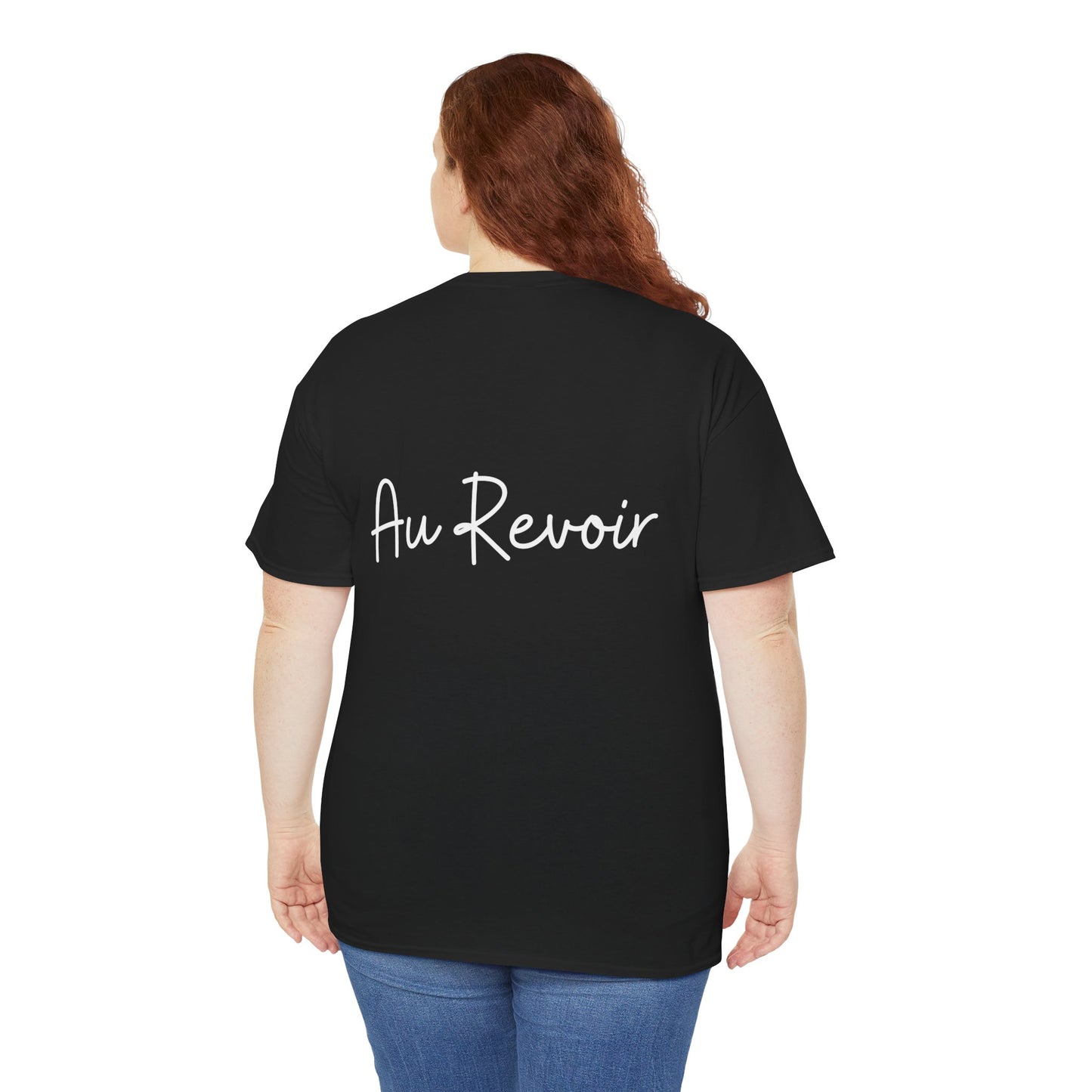 "Bonjour" & "Au Revoir" (French Greetings) Unisex Heavy Cotton Tee