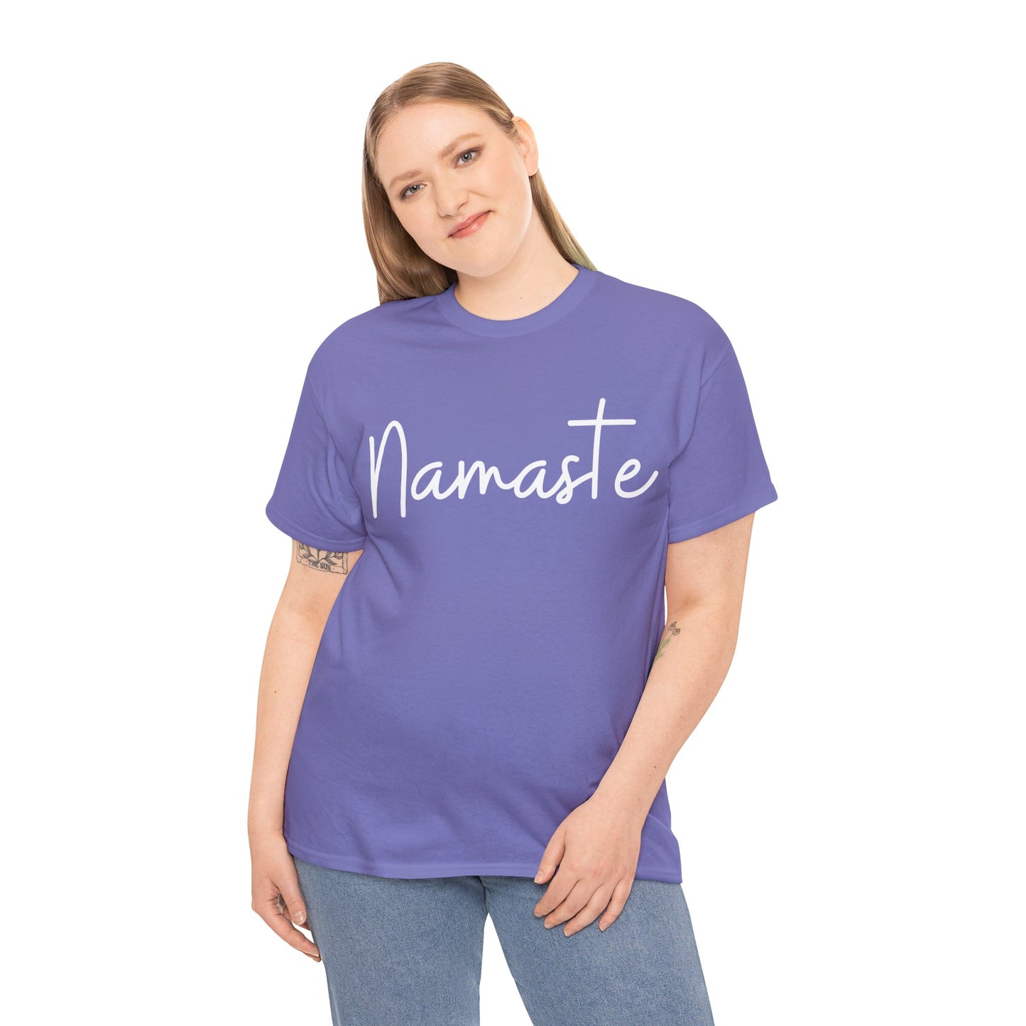 "Namaste" & "Namaste" (Hindi Greetings) Unisex Heavy Cotton Tee