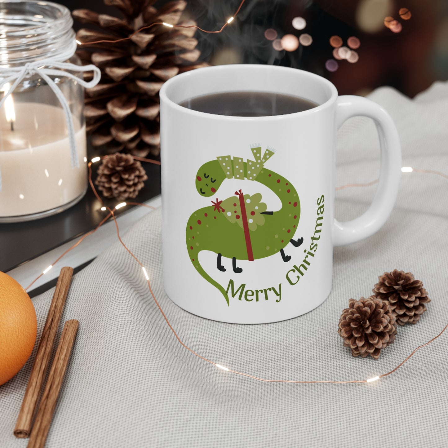 Christmas Dinosaur Mug