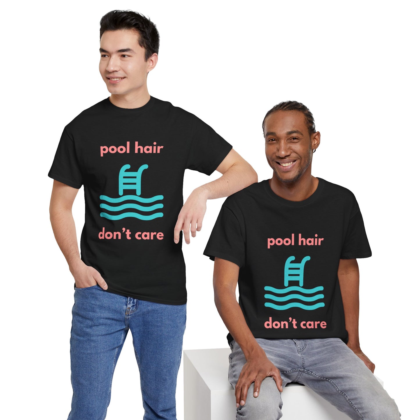 Unisex Heavy Cotton Tee - Pool Hair, Don't Care