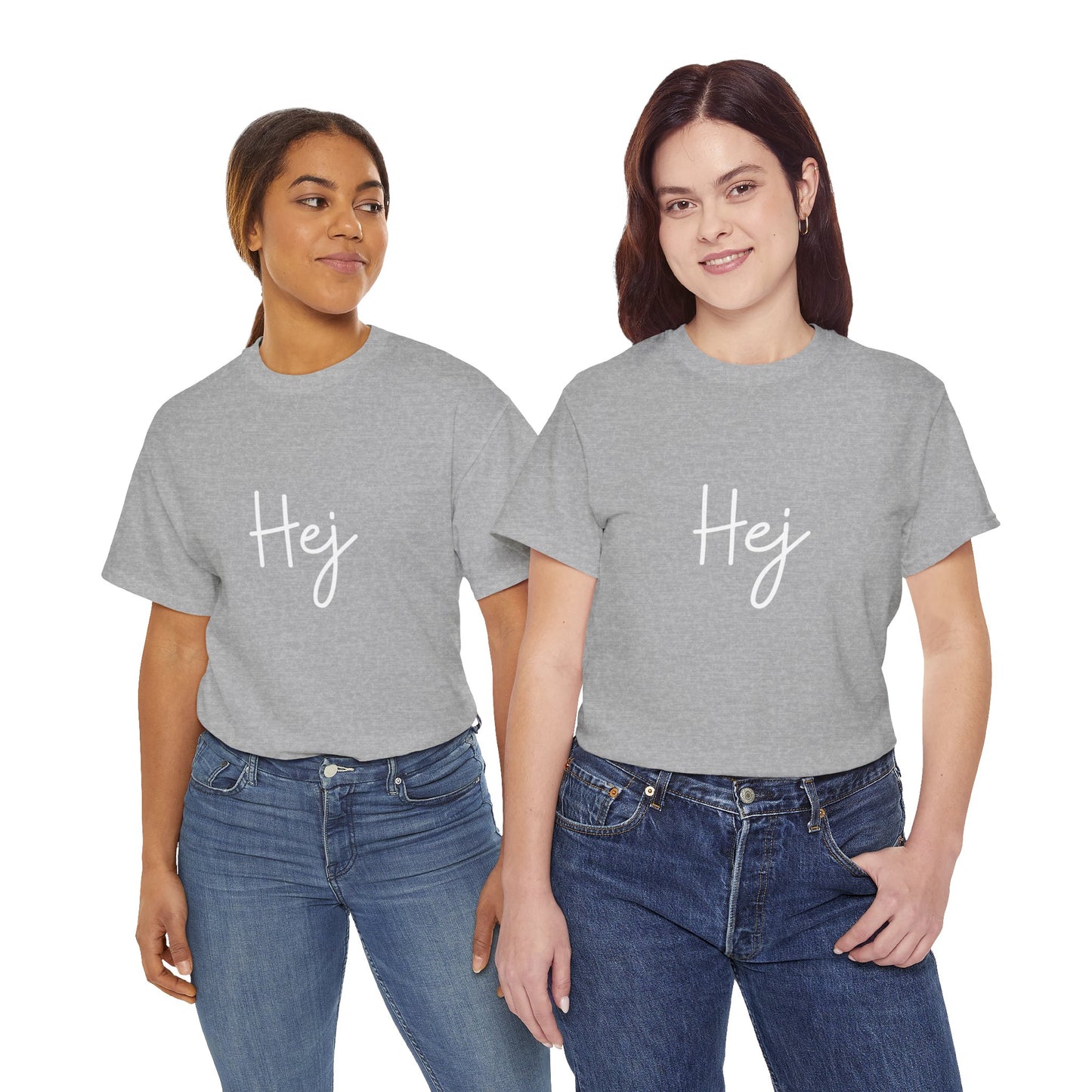 "Hej" & "Farvel" (Danish Greetings) Unisex Heavy Cotton Tee