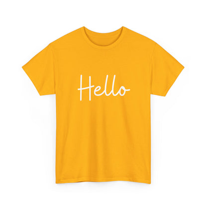 "Hello" (English Greeting) Unisex Heavy Cotton Tee