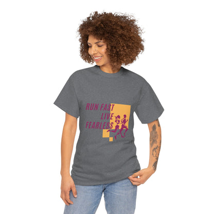 Unisex Heavy Cotton Tee - Run Fast, Live Fearless