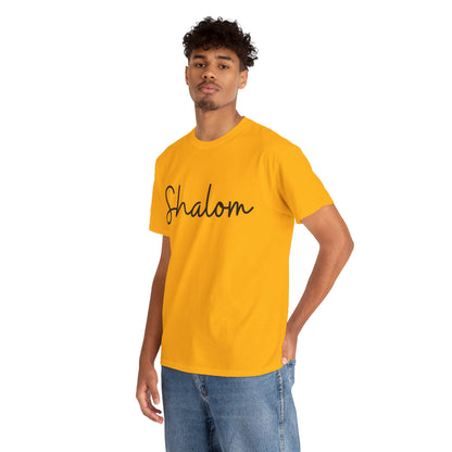 "Shalom" (Hebrew Greeting) Unisex Heavy Cotton Tee