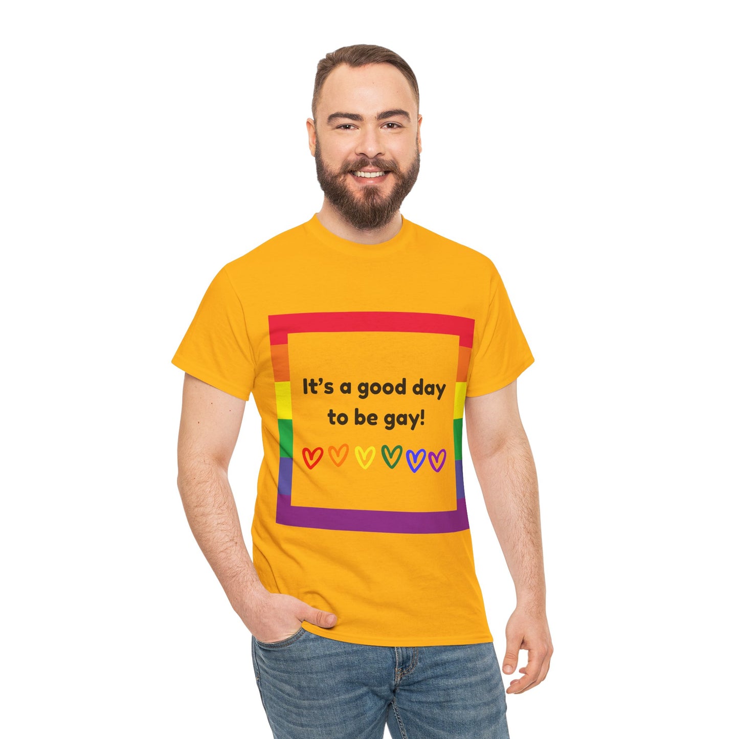 Unisex Heavy Cotton Tee - Good Day To Be Gay