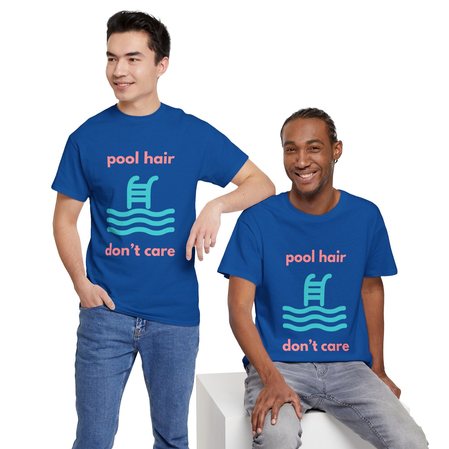 Unisex Heavy Cotton Tee - Pool Hair, Don't Care