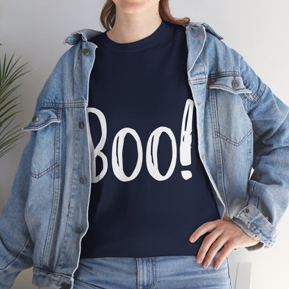 Unisex Heavy Cotton Tee - Boo White Print