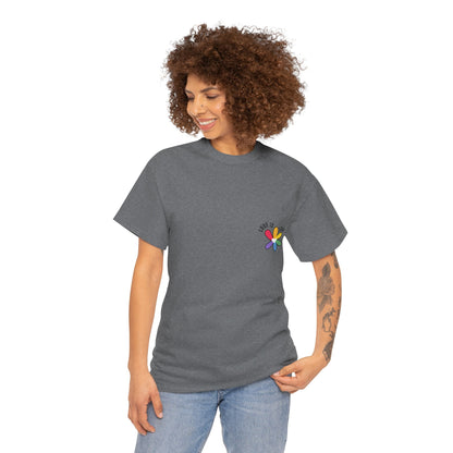 Unisex Heavy Cotton Tee - Rainbow Flower Mini