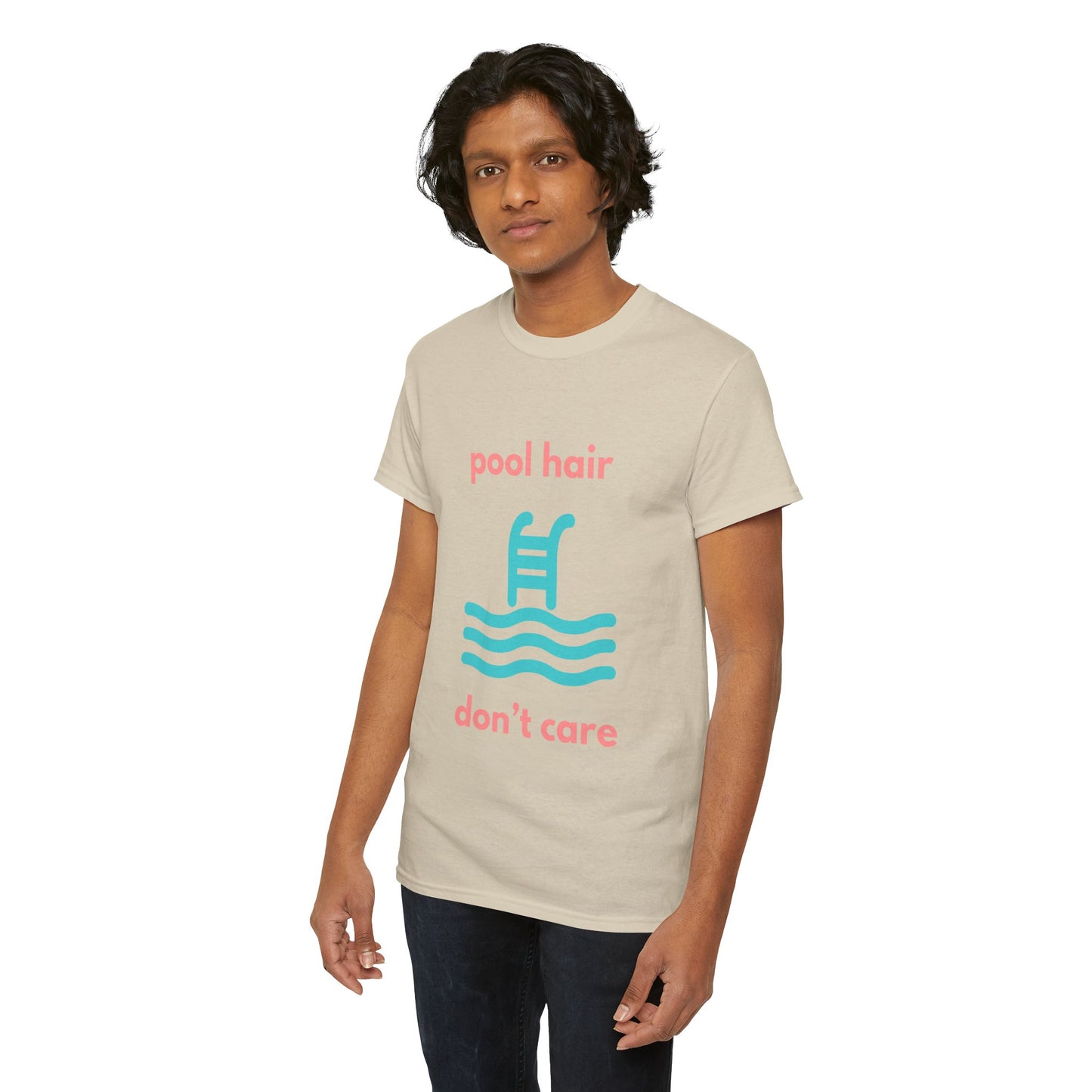 Unisex Heavy Cotton Tee - Pool Hair, Don't Care