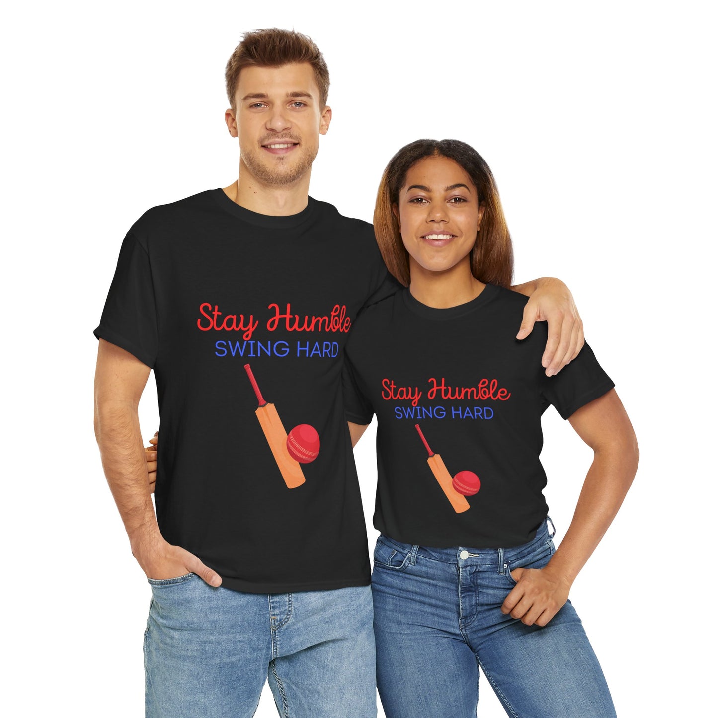 Unisex Heavy Cotton Tee - Stay Humble, Swing Hard