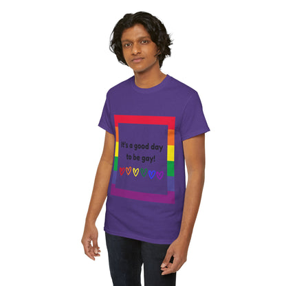 Unisex Heavy Cotton Tee - Good Day To Be Gay