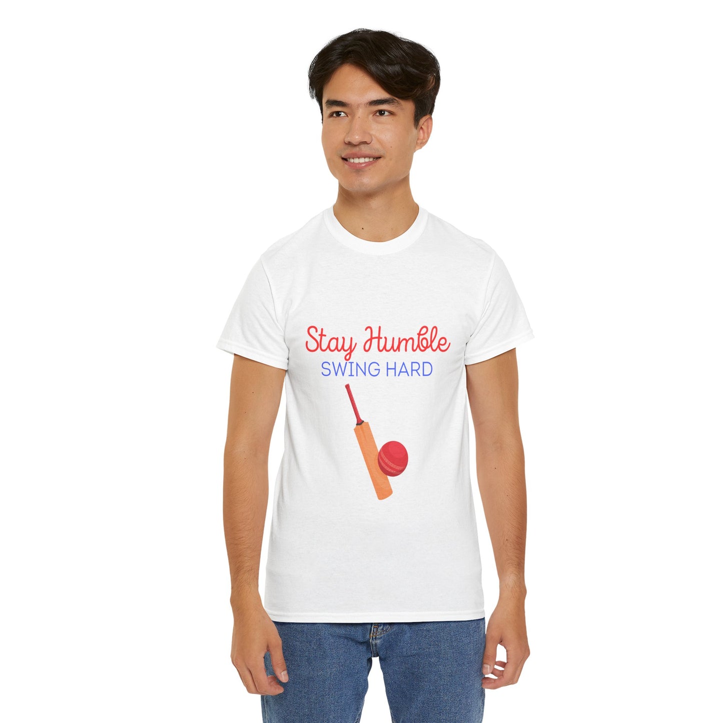 Unisex Heavy Cotton Tee - Stay Humble, Swing Hard