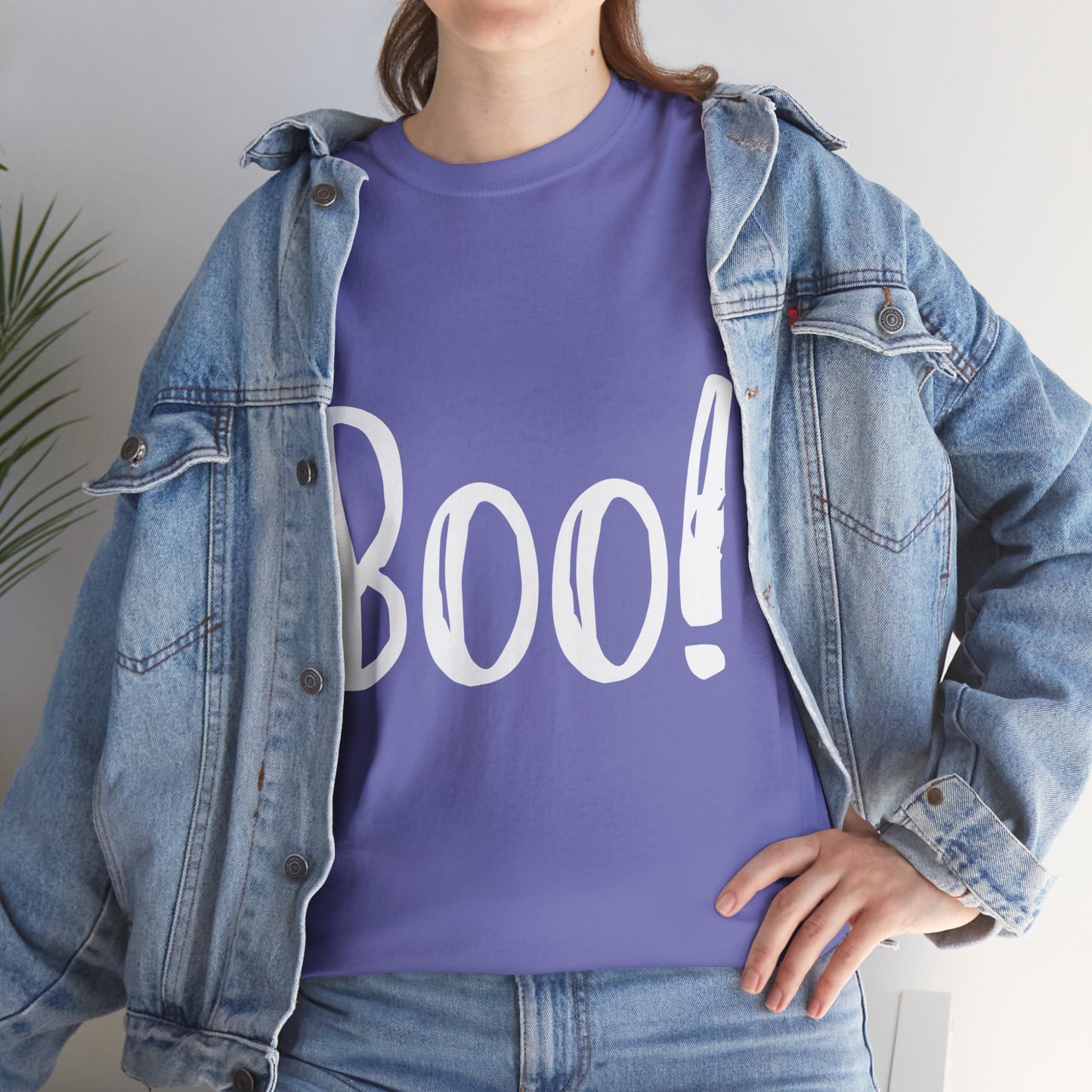 Unisex Heavy Cotton Tee - Boo White Print