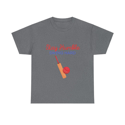 Unisex Heavy Cotton Tee - Stay Humble, Swing Hard