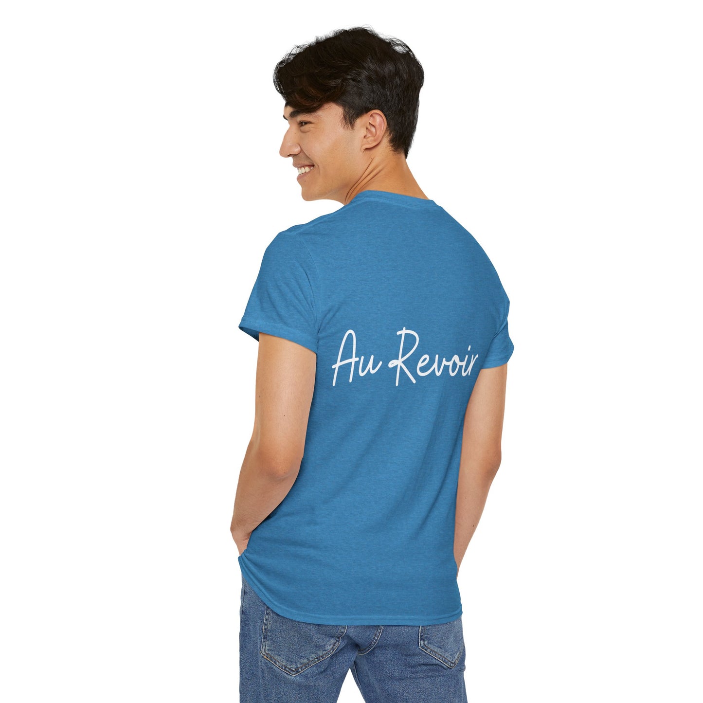 "Bonjour" & "Au Revoir" (French Greetings) Unisex Heavy Cotton Tee