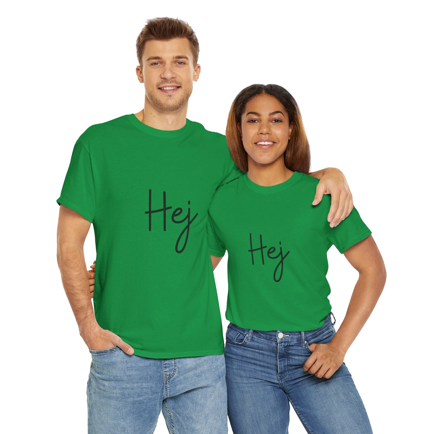 "Hej" (Danish Greeting) Unisex Heavy Cotton Tee