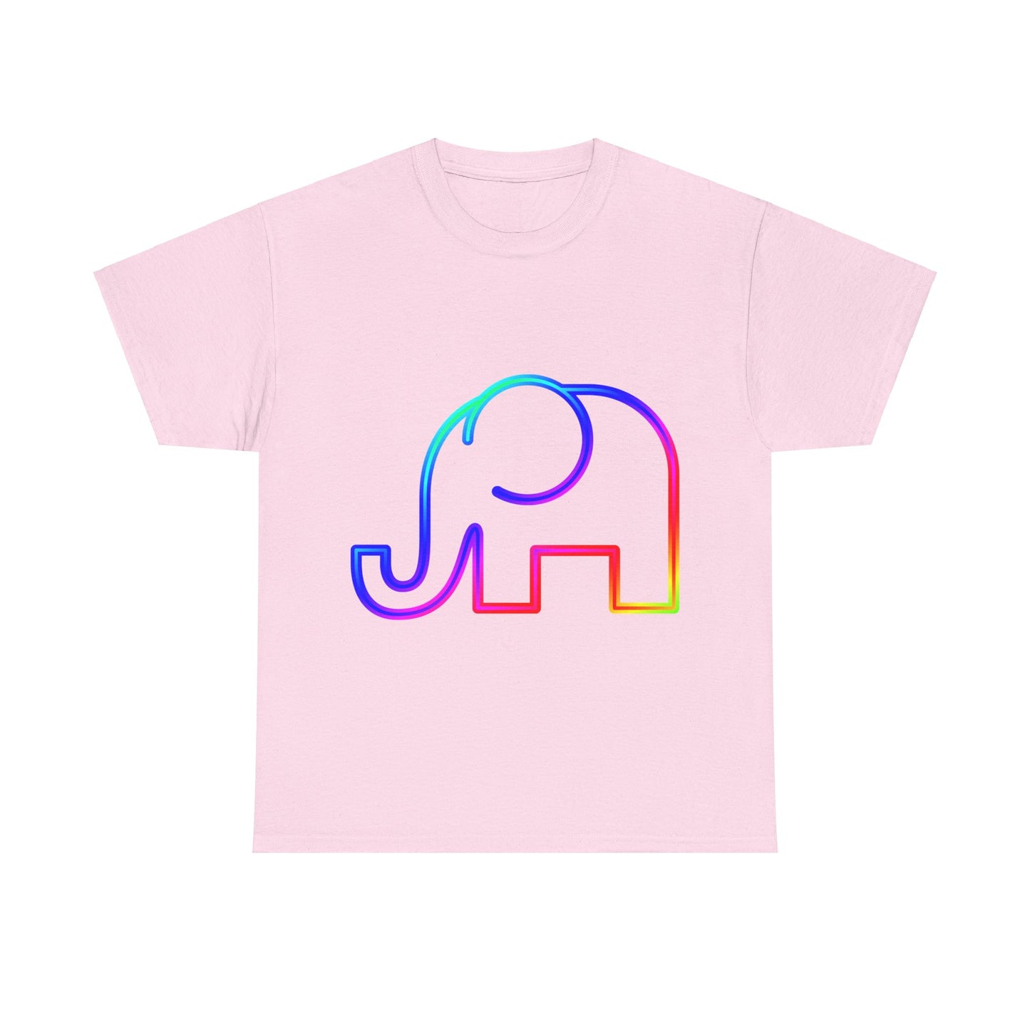 vibrant animal lover t-shirt with colourful rainbow elephant outline. Great for as a gift. Great for wildlife adventures.