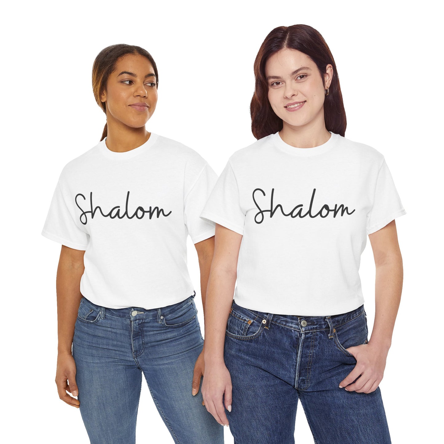 "Shalom" (Hebrew Greeting) Unisex Heavy Cotton Tee