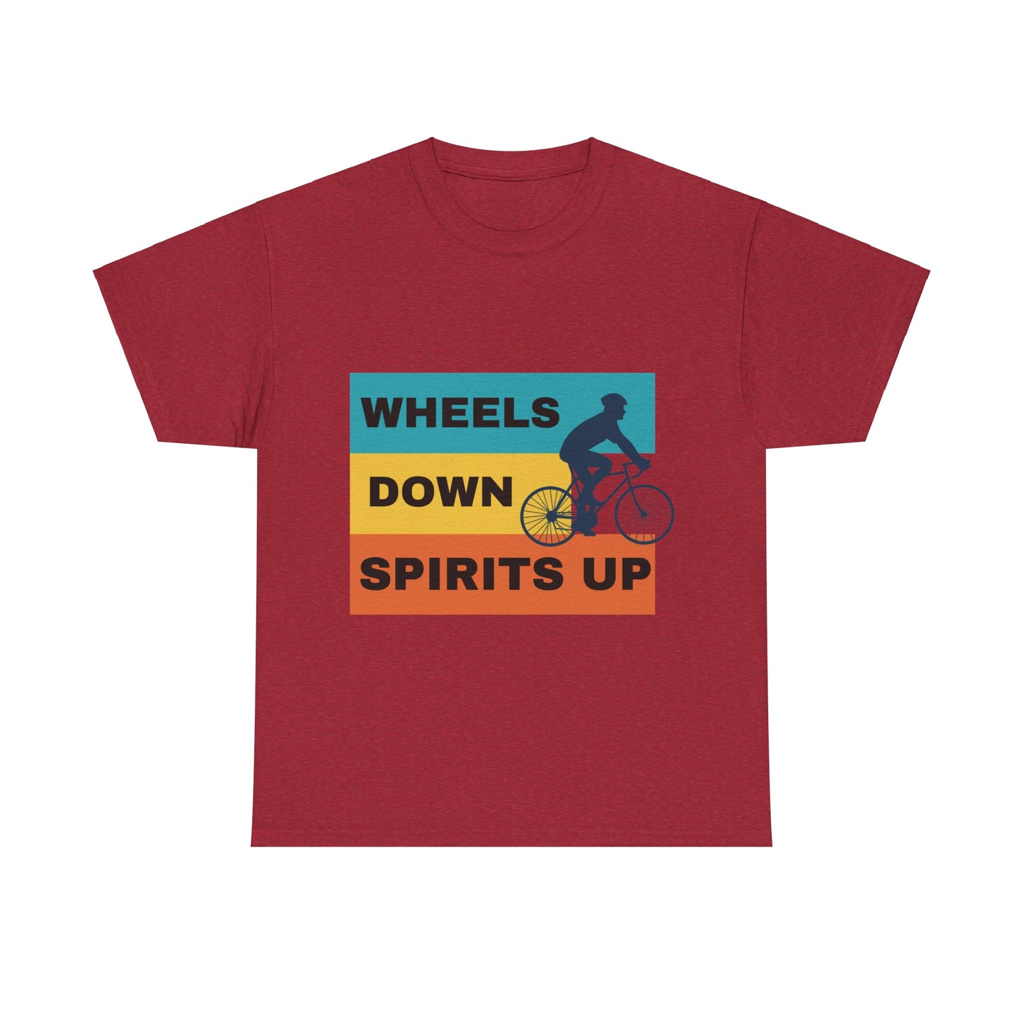 Unisex Heavy Cotton Tee - Wheels Down, Spirits Up