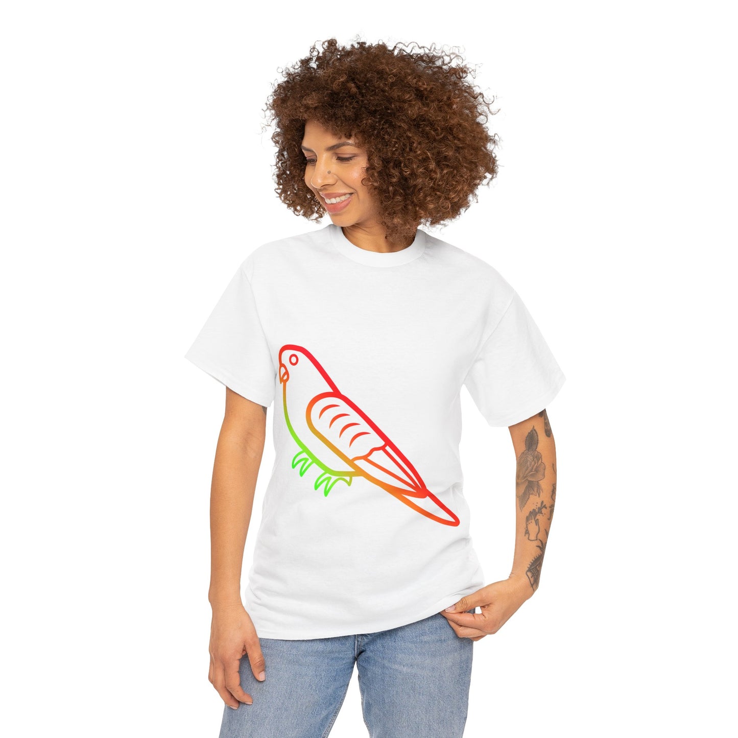 Budgie Rainbow Cotton T-Shirt